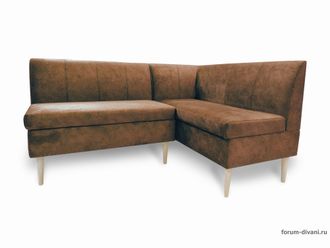 Кухонный Угловой диван "Форум-8Б" Стандартный Велюр, Коричневый, правый