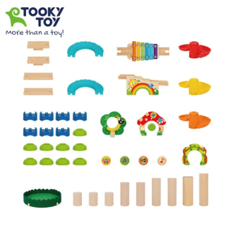 Деревянная игрушка Tooky Toy Мульти-трек головоломка с шариками