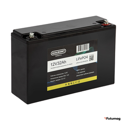 Литиевый тяговый аккумулятор Gelbert LiFePO4 (12V/32Ah/32A/384Wh)