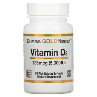 (California Gold Nutrition) D3 5000 МЕ - (90 капс)