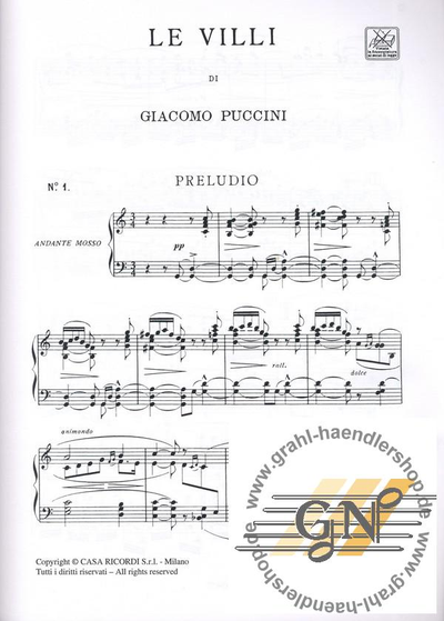 Puccini. Le villi Klavierauszug (it)