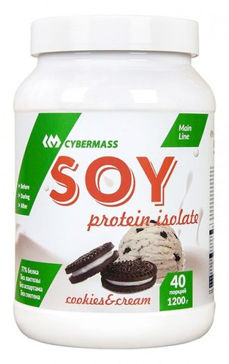 (Cybermass) Soy protein - (1200 гр) - (печенье крем)