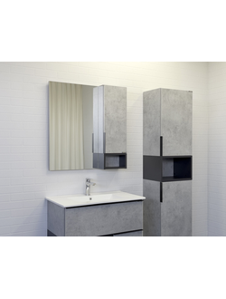 Зеркало-шкаф "Франкфурт-75" бетон светлый
