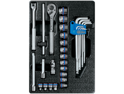 Набор торцевых головок 3/8" с принадлежностями, ложемент, 31 предмет KING TONY 9-93523MR