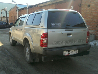 Кунг на Toyota Hilux Vigo 2005-2015 Carryboy S2 серебристый 1CO от AvengerUral.ru Екб, Пермь, Тюмень