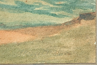 "Летний пейзаж" бумага на картоне акварель Мазинг В.Г. 1870-е годы
