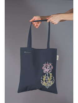 Эко-сумка из натуральной ткани с авторским рисунком, коллекция "Чертополох"