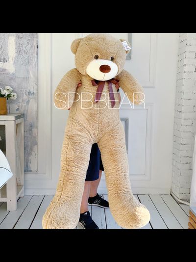 Гигантский плюшевый медведь 210 см кремовый Леброн
