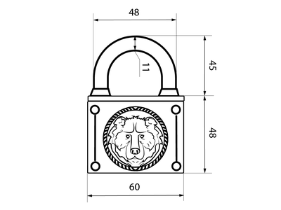 Замок навесной Медведь ВС2М-60 бронза [4153]