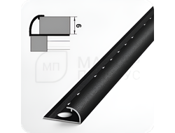 Алюминиевый окантовочный профиль для плитки и керамогранита Лука ПК 03-9 Черный