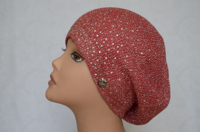 Вязаный летний берет красного цвета Vizio Италия фото