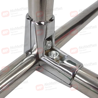 UNO-04 Угловой соединитель 3-х труб системы Joker-Uno d=25 мм, цвет: хром