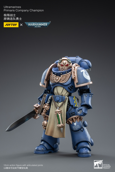 Примарис-чемпион Ультрамаринов (Warhammer 40k) - КОЛЛЕКЦИОННАЯ ФИГУРКА 1/18 Ultramarines Primaris Company Champion (JT3266) - JOYTOY