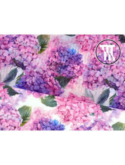 Сетка-стрейч принт Гортензия