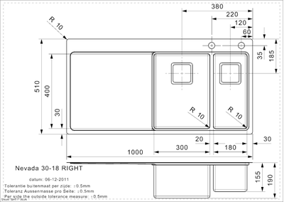Мойка Reginox Nevada L 30x18 Right brushed