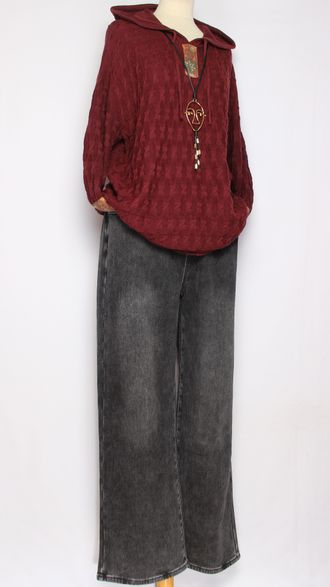 Брюки джинсовые теплые "ТРУБЫ ФЛИС" черные р.30,32