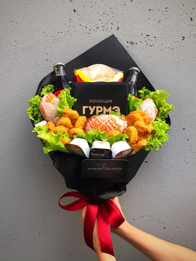 Букет из бургеров и колы