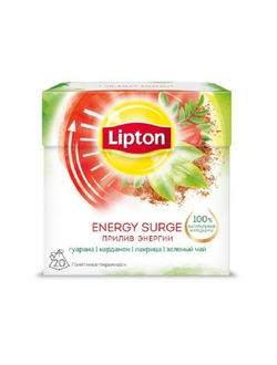 Чай Lipton Energy Surge зеленый с травами 20 пакетиков