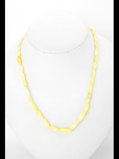 Бусы "Змейка" из молочного янтаря