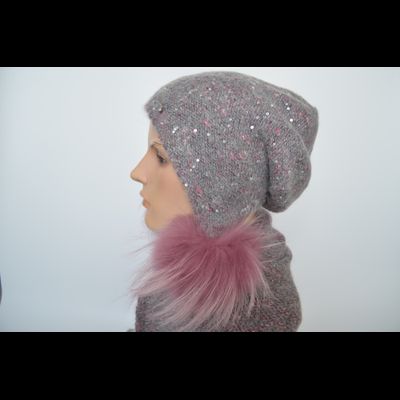 Vizio 1010 S шарф серый с фуксией