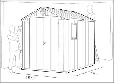 Сарай "Дарвин 6х8" (размеры 183 х 244 см), коричневый