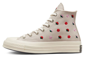 Кеды Converse Chuck Taylor 70 Floral Embroidery серые высокие