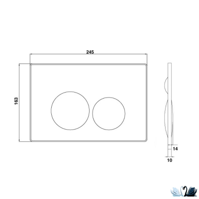 Кнопка смыва Creavit Terra GP9002.01 черная матовая