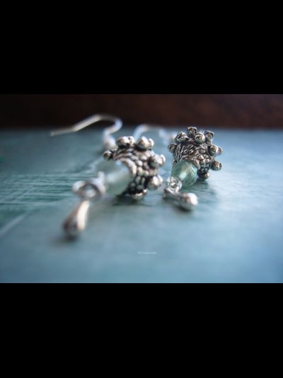 Серьги с флюоритами "Сказка у истоков ручья..."