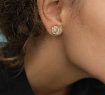 Серьги- гвоздики "Монеты облегчения"цвет золото A&C(Норвегия)