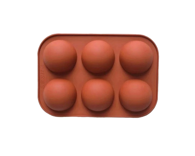 Силиконовая форма полусфера d-5,25 см, 6 ячеек