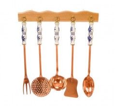 Кухонный набор из 5 предметов с керамической ручкой. Португалия (CopperCrafts) арт.7529