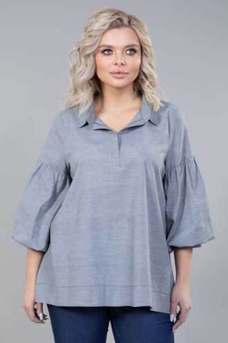 Блуза с рукавами Буф (хлопок) НВ 1248 серый