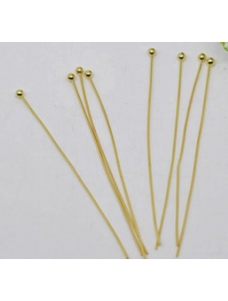 Пины с шариком, 5 см, золото
