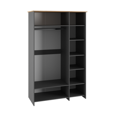 Теодора Шкаф 3Д Графит/Дуб крафт