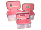 Набор Шкатулок для хранения косметики, 3шт, Цвет Розовый, Голубой, Серебро