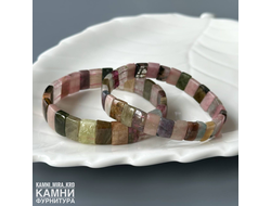 Браслет турмалин прямоугольники малые 10,2-10,4х6,7-8,4 мм, цена за штуку