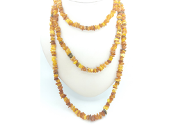 Лечебные бусы длинные , из необработанного янтаря