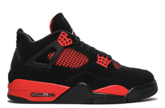 Nike Air Jordan Retro 4 'Red Thunder' (Красные с черным) фото