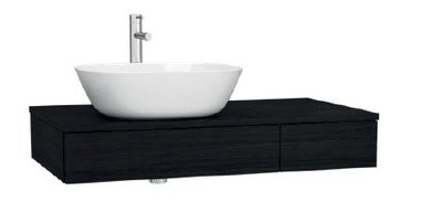 Модуль под раковину с выдвижным ящиком, Vitra Origin, 90 см, левосторонний, черный дуб, 65673