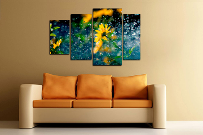 Модульная картина "Летний дождь"