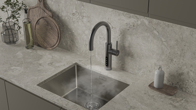 Система мгновенного кипячения воды с газацией и охлаждением 5в1 AQUAHOT ASPEN GM (вороненая сталь)