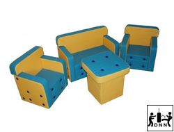 Детская игровая мебель "Комфорт" голубой / желтый