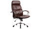 Кресло для руководителя из натуральной кожи LUX15 Коричневый + Хромированное пятилучие