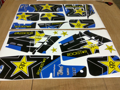 Наклейки на квадроцикл Yamaha YFZ 350 Banshee #545 Rockstars синий