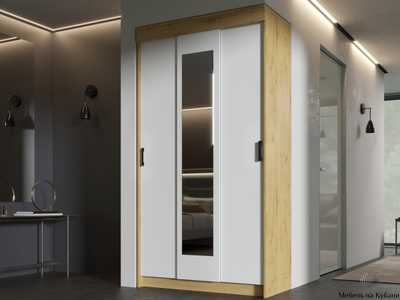 Эко шкаф-купе Дуб вотан/Белый