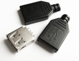 Гнездо USB пластмассовое под пайку