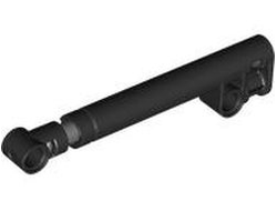 Technic, Shock Absorber 11L with Internal Spring, Dark Bluish Gray Shaft, and Black Tip, Black (65151c02 / 6410048)