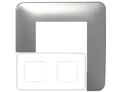 Рамка 2 поста алюминий Efapel Latina