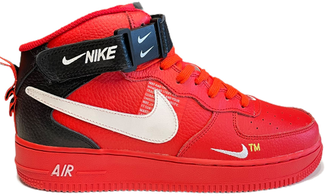 Nike Air Force 1 '07 LV8 Mid Utility Red/Black с Мехом