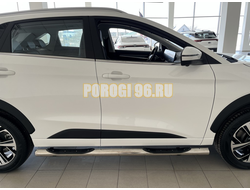 Пороги труба с проступью d76 для JAC JS6 2022-